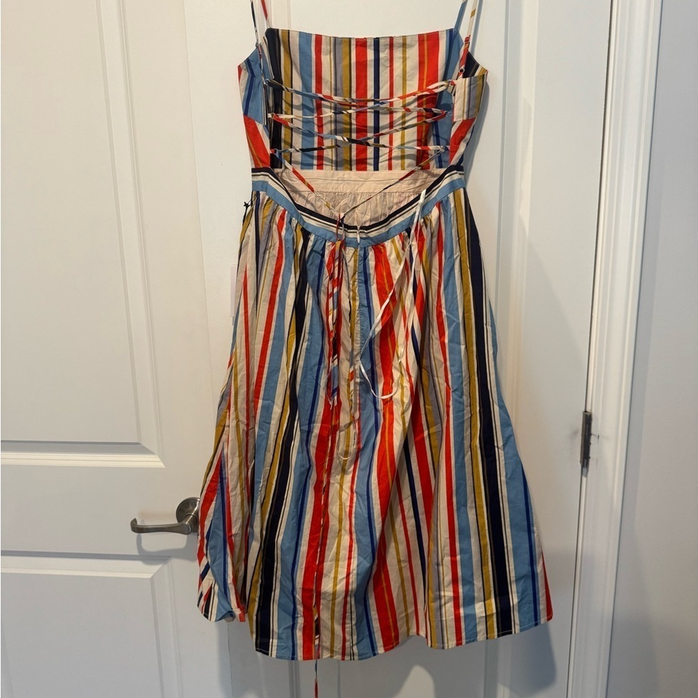 NWT ASTR the label Womens Shannon Casual Stripe Fit & Flare Cotton Dress Large - Picture 6 of 7